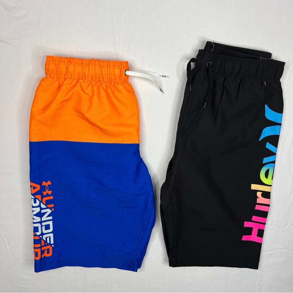Boys’ Swim Trunks Lot of 2 Hurley and Under Armour Boys Size Large
